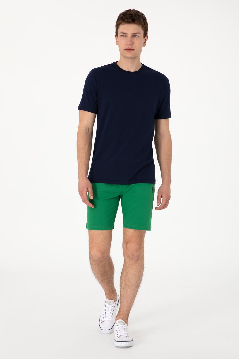 Erkek Yeşil Örme Şort