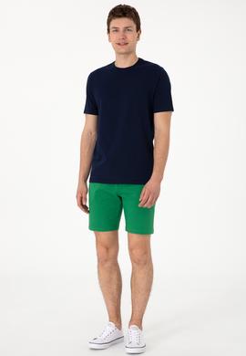 Erkek Yeşil Örme Şort - 50298062029