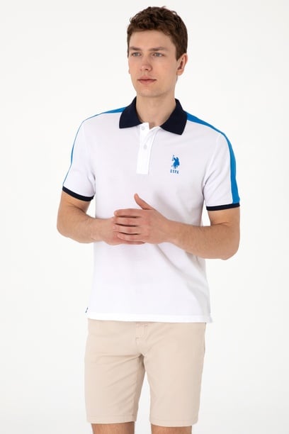 Erkek Regular Fit Polo Yaka Beyaz Tişört