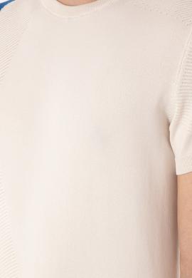 Erkek Slim Fit Bisiklet Yaka Ekru Kazak - 50302981001