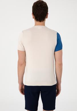 Erkek Slim Fit Bisiklet Yaka Ekru Kazak - 50302981001