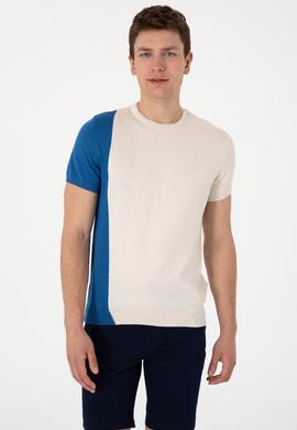 Erkek Slim Fit Bisiklet Yaka Ekru Kazak - 50302981001