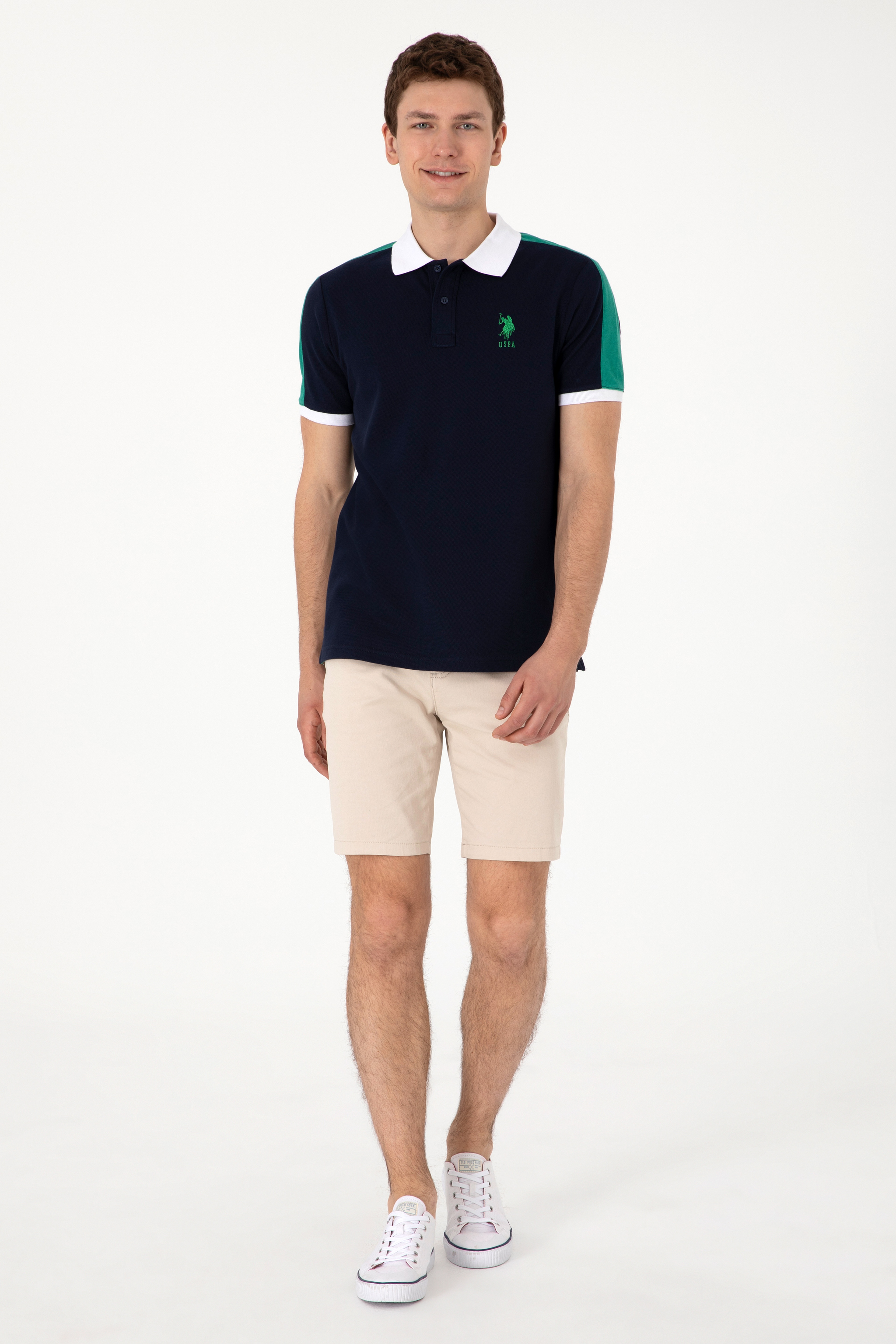 Erkek Regular Fit Polo Yaka Lacivert Tişört - Image 4