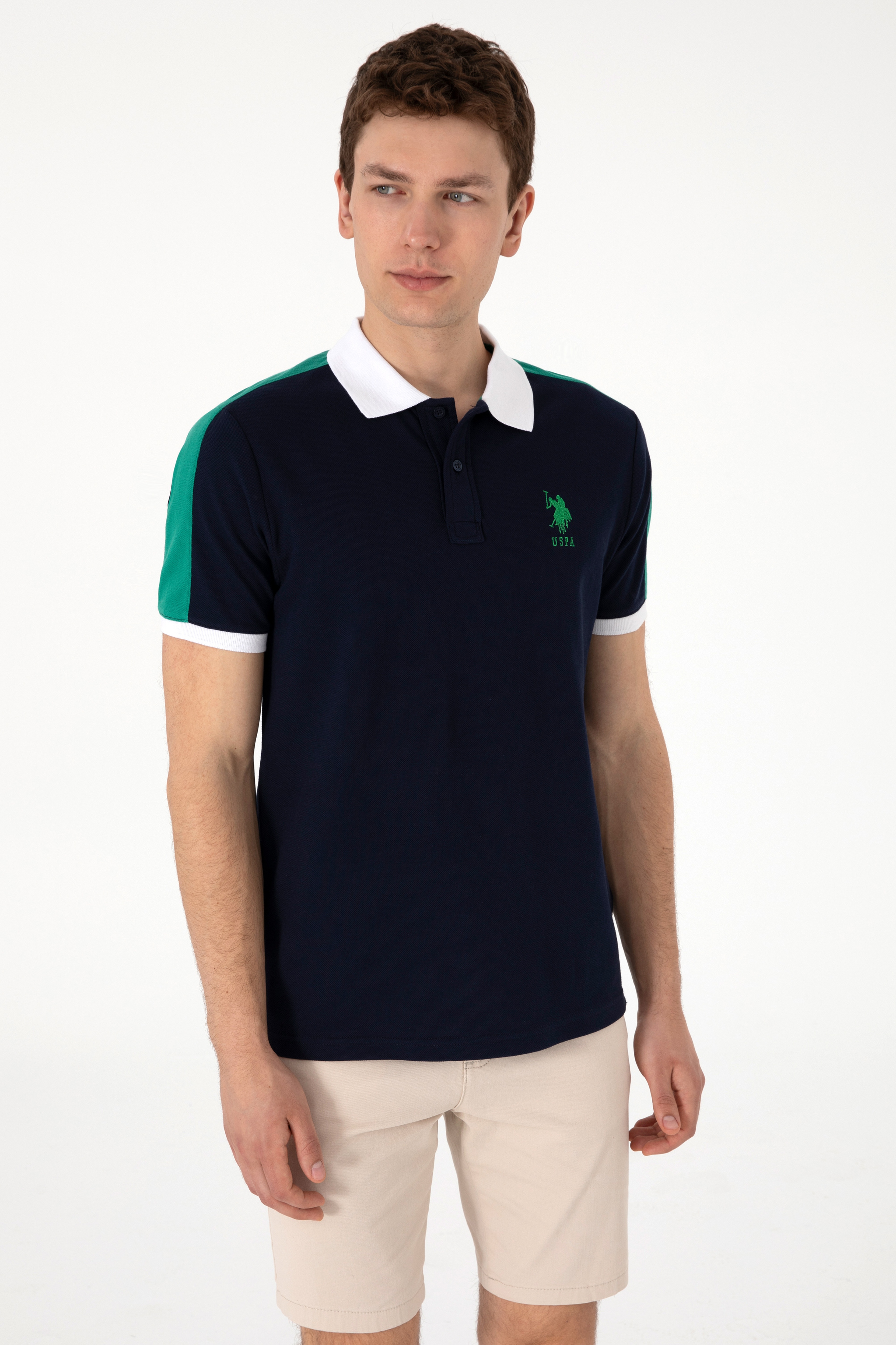 Erkek Regular Fit Polo Yaka Lacivert Tişört