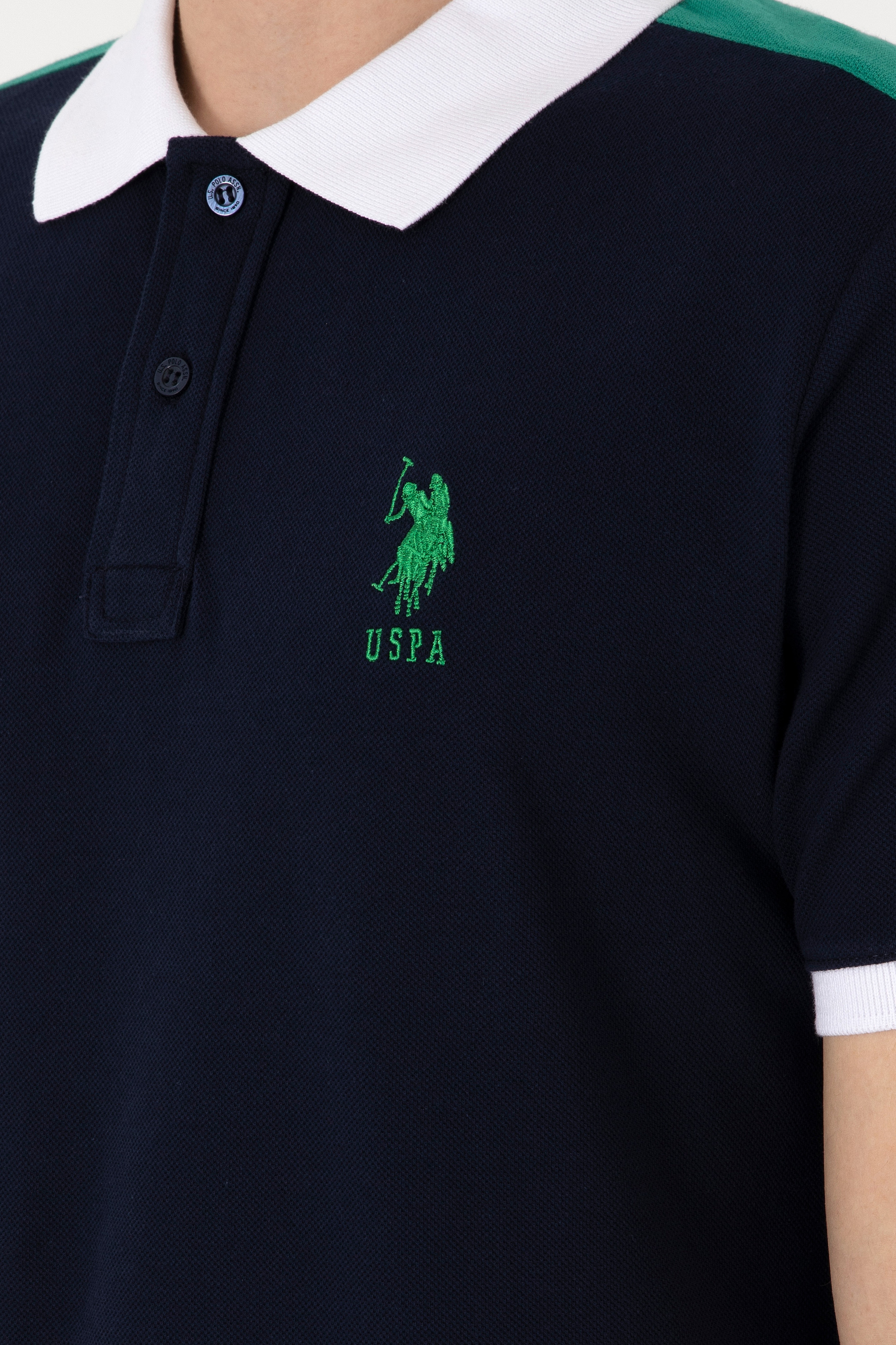 Erkek Regular Fit Polo Yaka Lacivert Tişört - Image 7