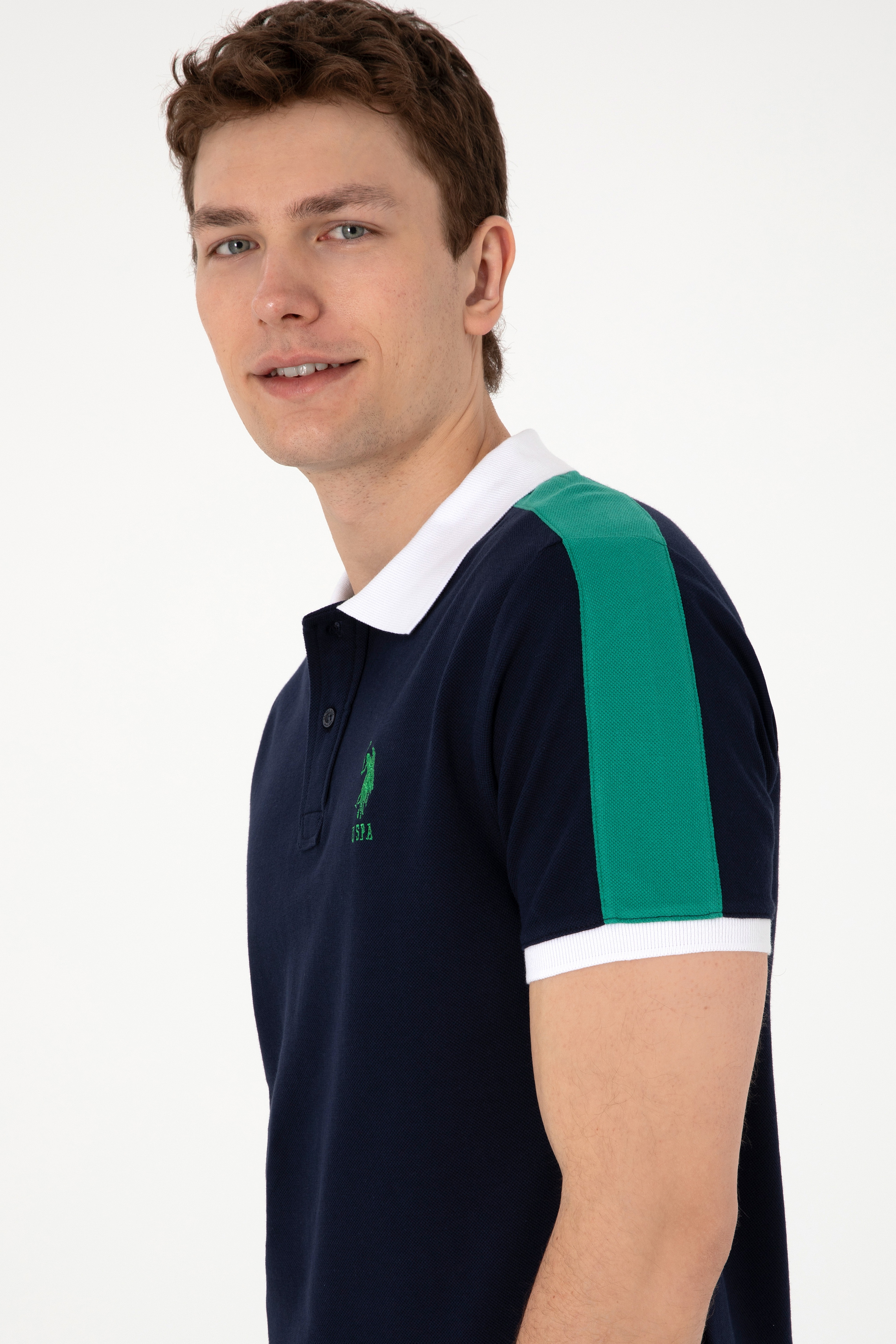 Erkek Regular Fit Polo Yaka Lacivert Tişört - Image 2