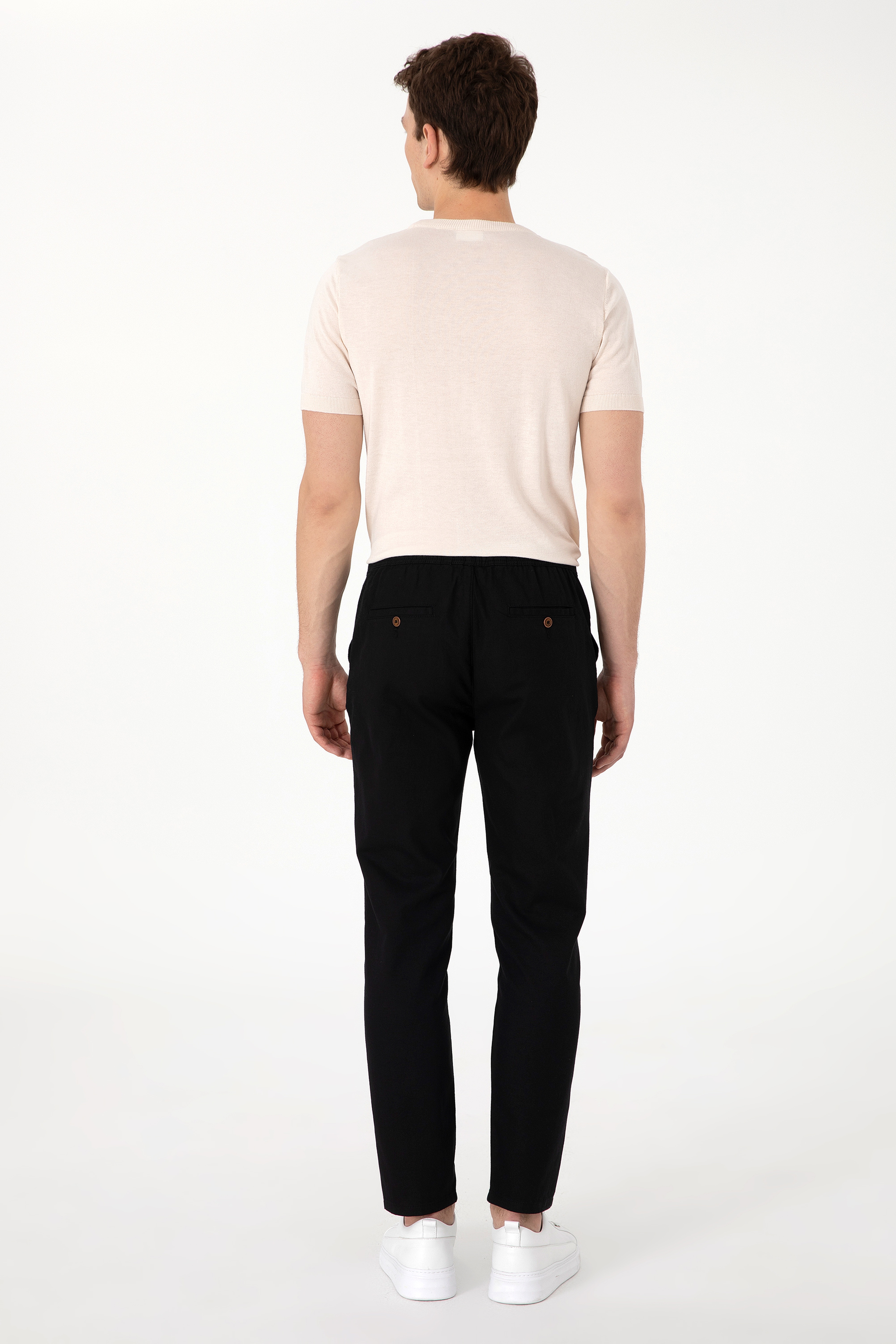 Erkek Carrot Fit Siyah Kanvas Pantolon