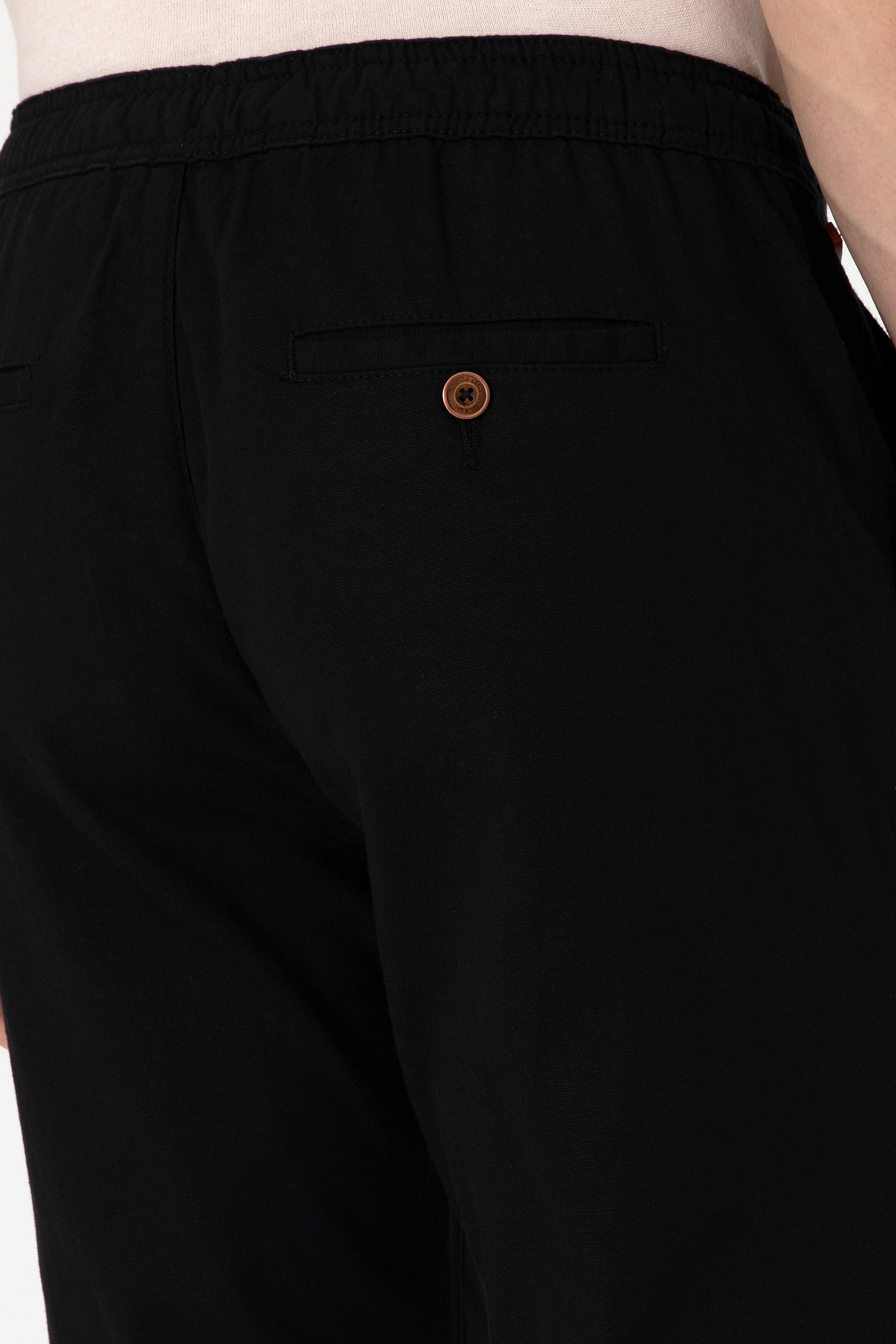 Erkek Carrot Fit Siyah Kanvas Pantolon - Image 6