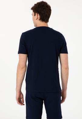 Erkek Regular Fit Bisiklet Yaka Lacivert Tişört - 50300264017