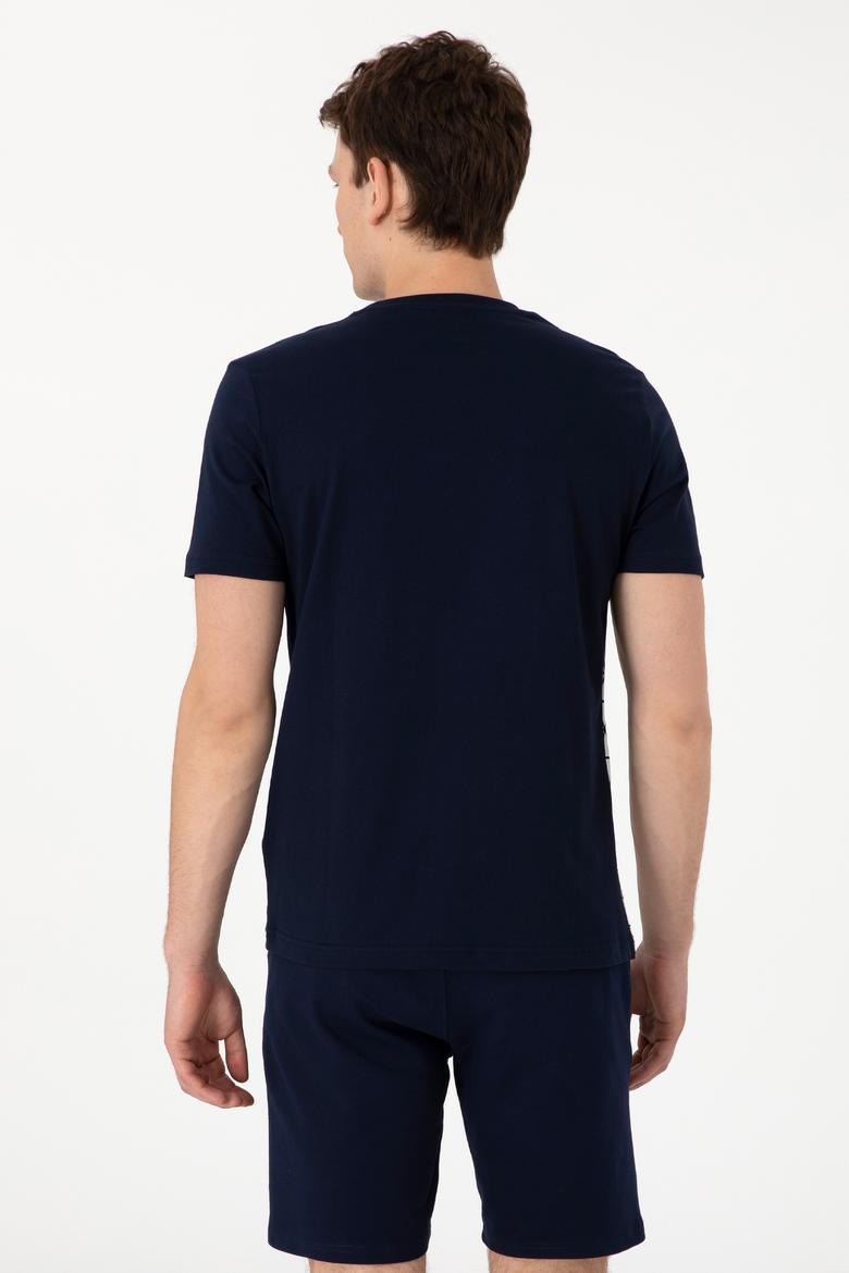 Erkek Regular Fit Bisiklet Yaka Lacivert Tişört - 50300264017