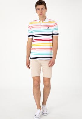 Erkek Regular Fit Polo Yaka Beyaz Tişört - 50306850018