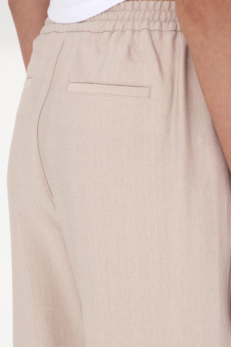 Kadın Bej Looe Relax Fit Kanvas Pantolon - 50309088023