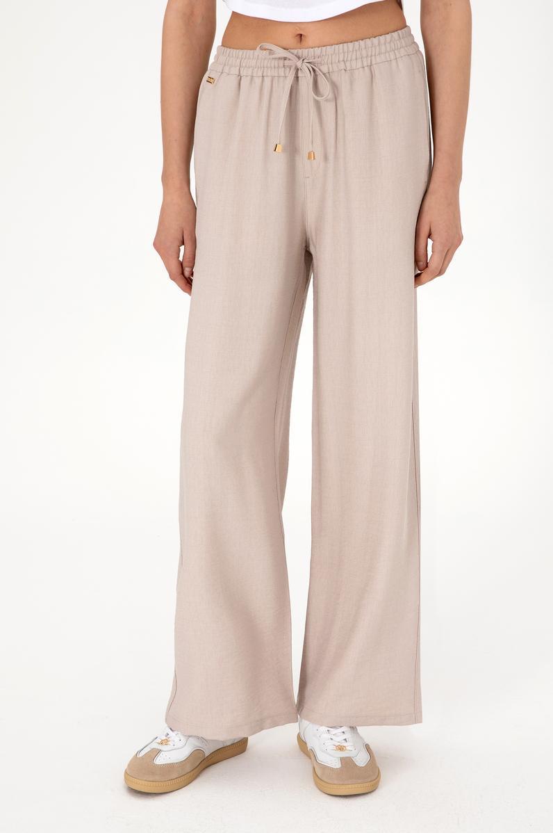Kadın Bej Looe Relax Fit Kanvas Pantolon