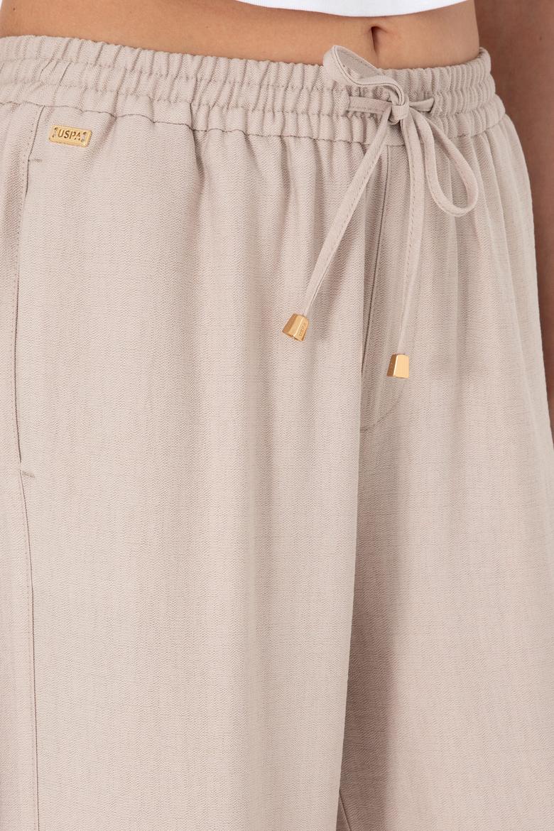 Kadın Bej Looe Relax Fit Kanvas Pantolon - 50309088023