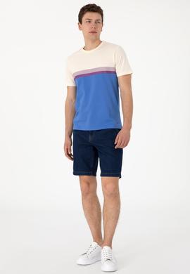 Erkek Eflatun Jean Şort - 50304320006