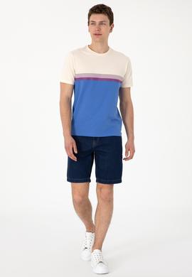 Erkek Eflatun Jean Şort - 50304320006