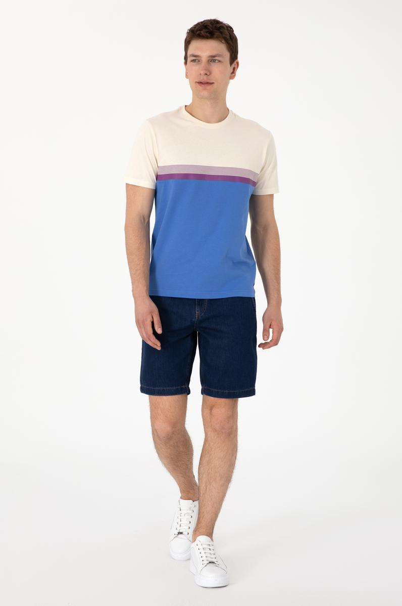 Erkek Eflatun Jean Şort