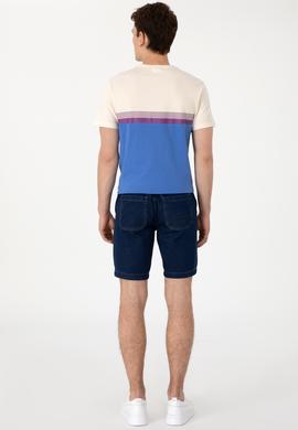 Erkek Eflatun Jean Şort - 50304320006