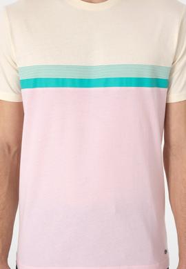 Erkek Regular Fit Bisiklet Yaka Açık Pembe Tişört - 50306899006