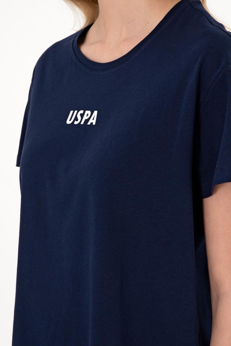 Kadın Lacivert Bisiklet Yaka Tişört - 50305824011