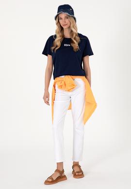 Kadın Lacivert Bisiklet Yaka Tişört - 50305824011