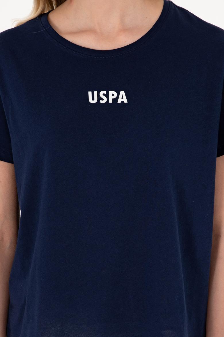 Kadın Lacivert Bisiklet Yaka Tişört - 50305824011