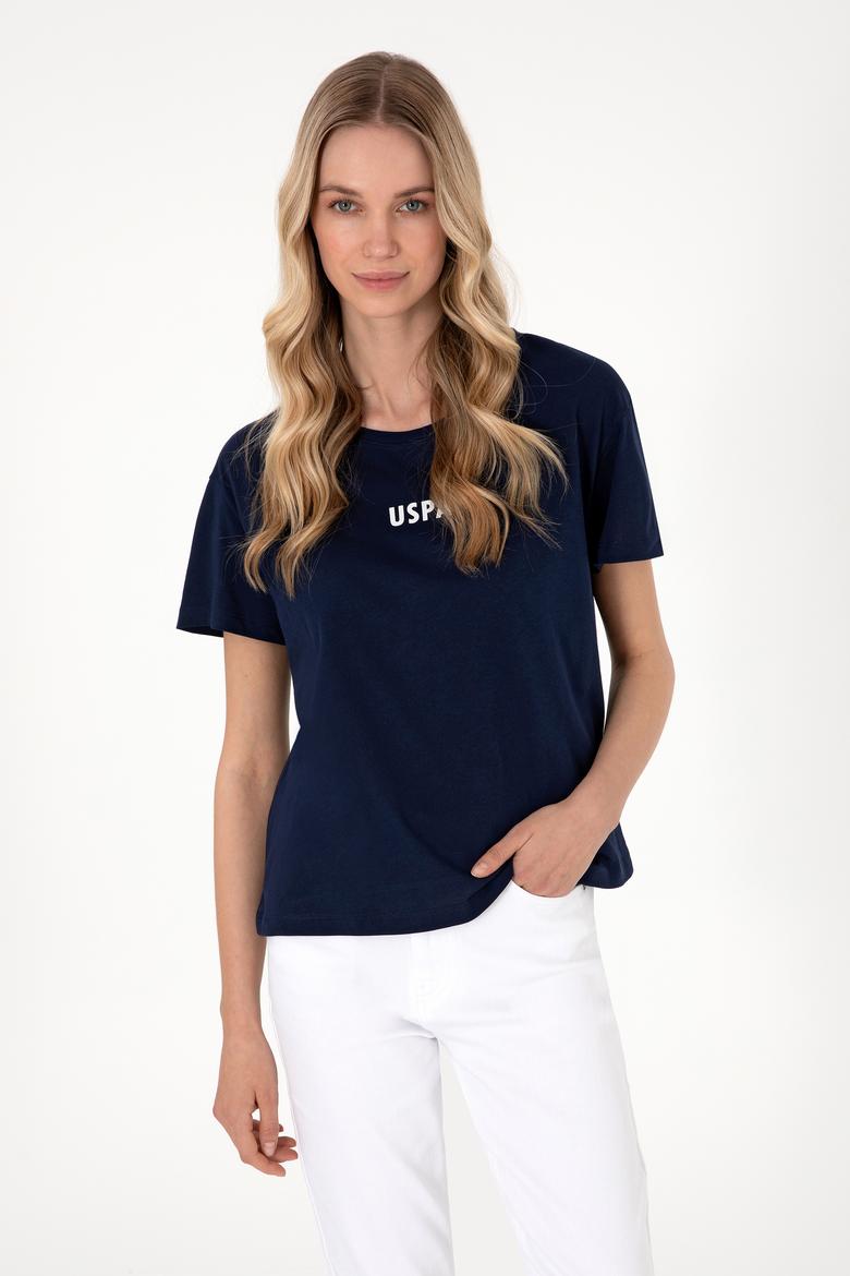 Kadın Lacivert Bisiklet Yaka Tişört