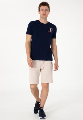 Erkek Regular Fit Bisiklet Yaka Lacivert Tişört - 50306897056