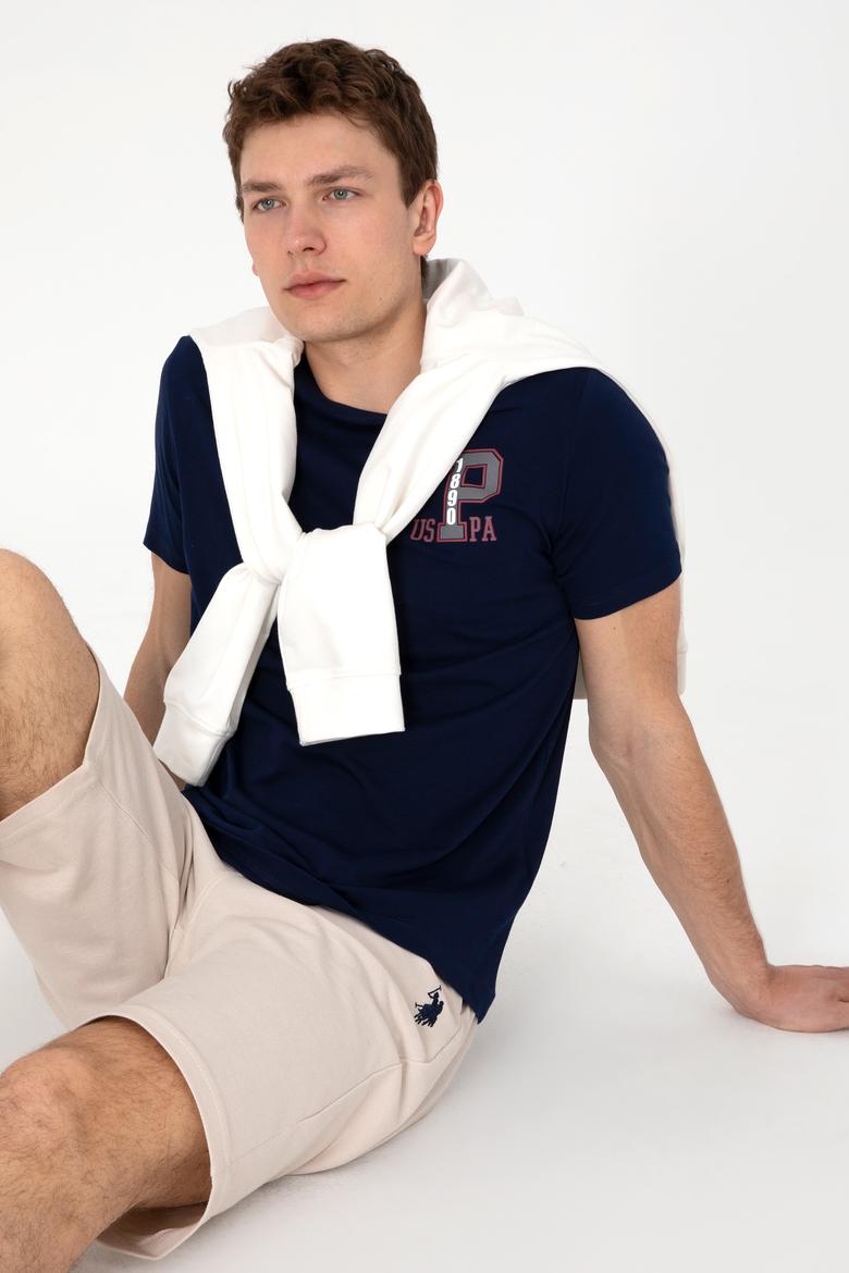 Erkek Regular Fit Bisiklet Yaka Lacivert Tişört - 50306897056