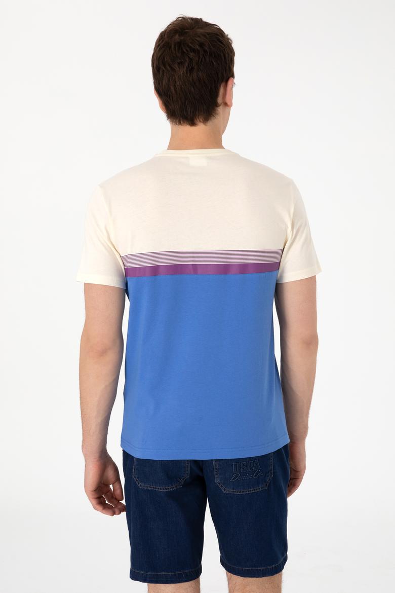 Erkek Regular Fit Bisiklet Yaka İndigo Tişört - 50306899020