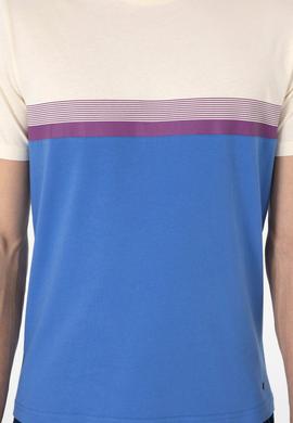 Erkek Regular Fit Bisiklet Yaka İndigo Tişört - 50306899020