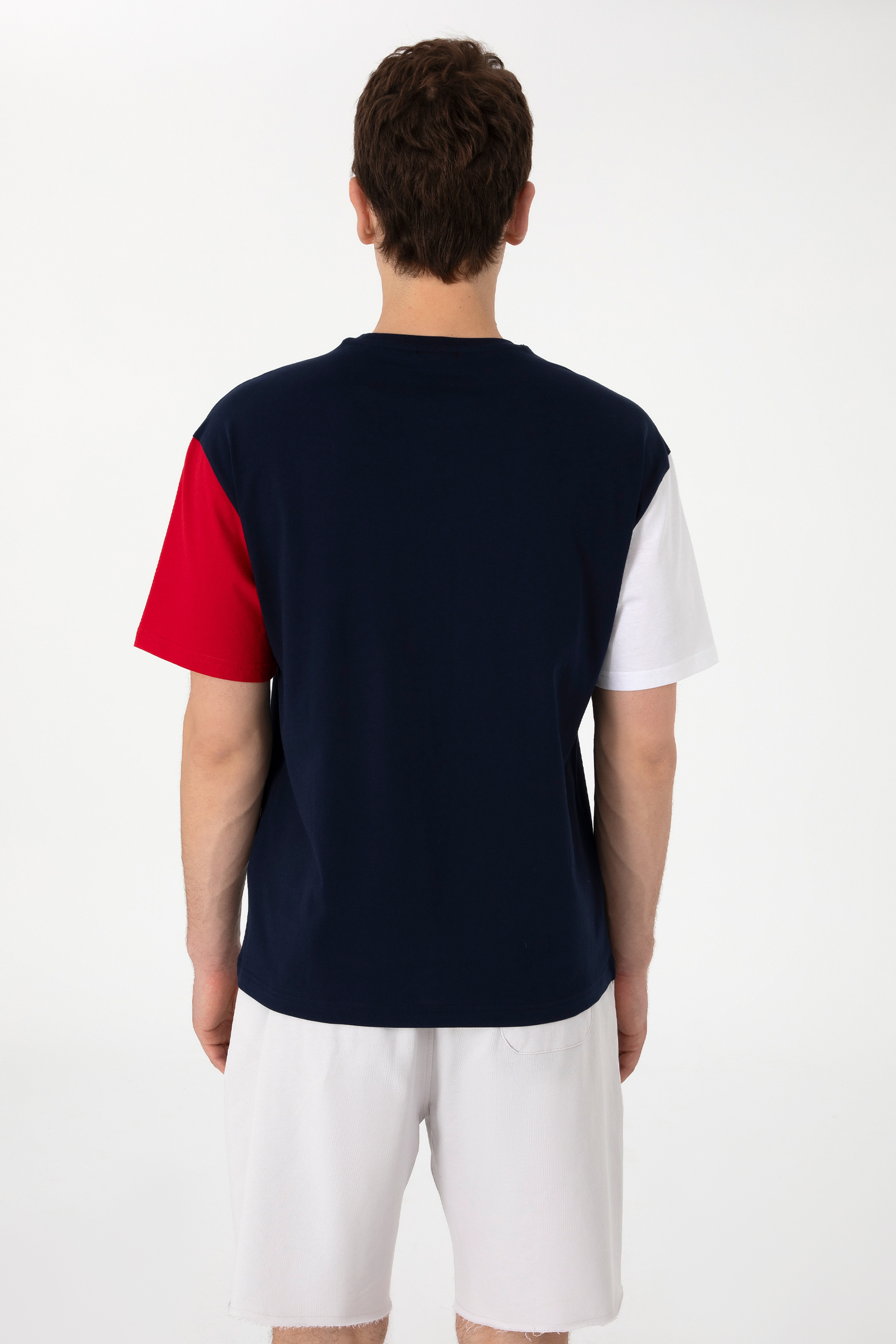 Erkek Comfort Fit Bisiklet Yaka Lacivert Tişört - Image 5