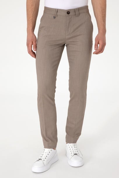 Erkek Slim Fit Haki Kanvas Pantolon
