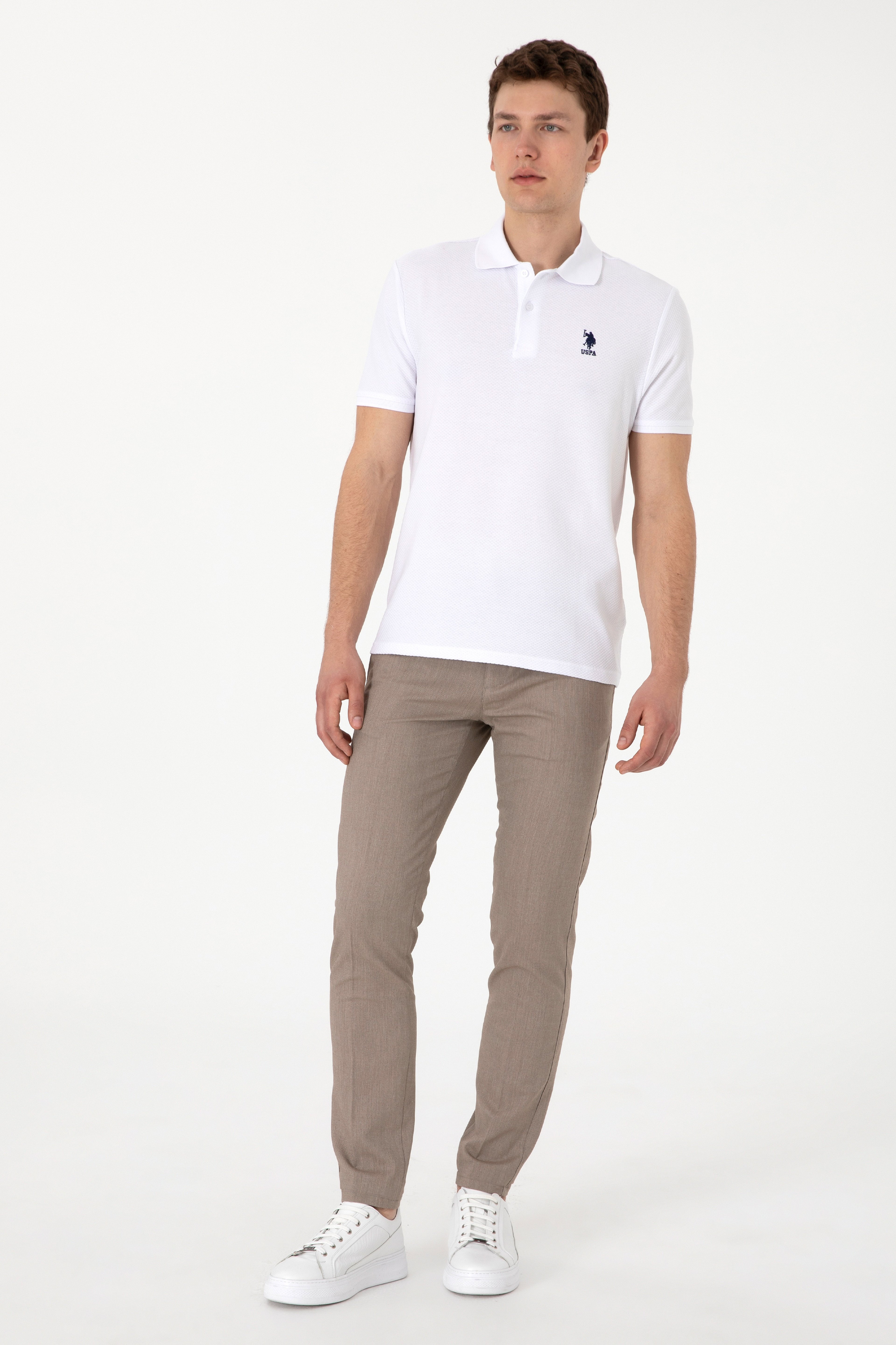 Erkek Slim Fit Haki Kanvas Pantolon