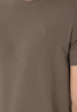 Erkek Regular Fit Bisiklet Yaka Haki Tişört - 50306913025