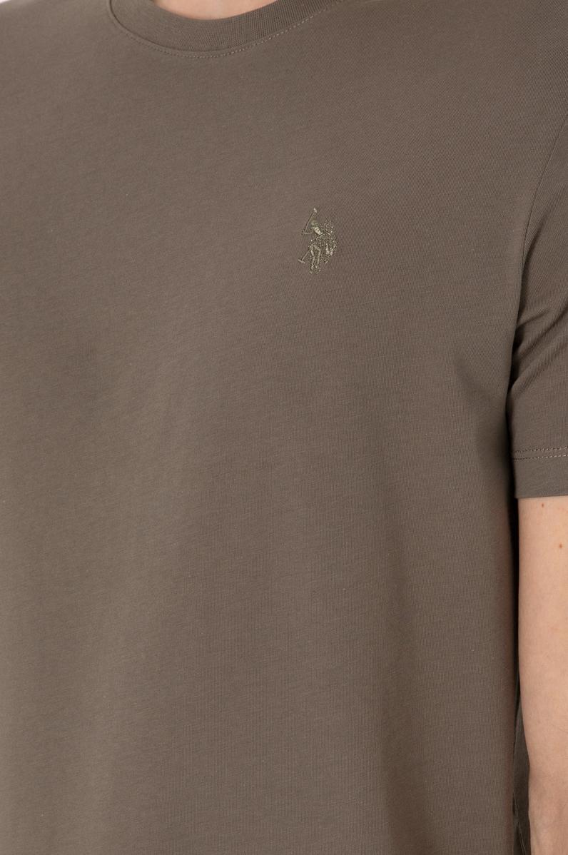 Erkek Regular Fit Bisiklet Yaka Haki Tişört