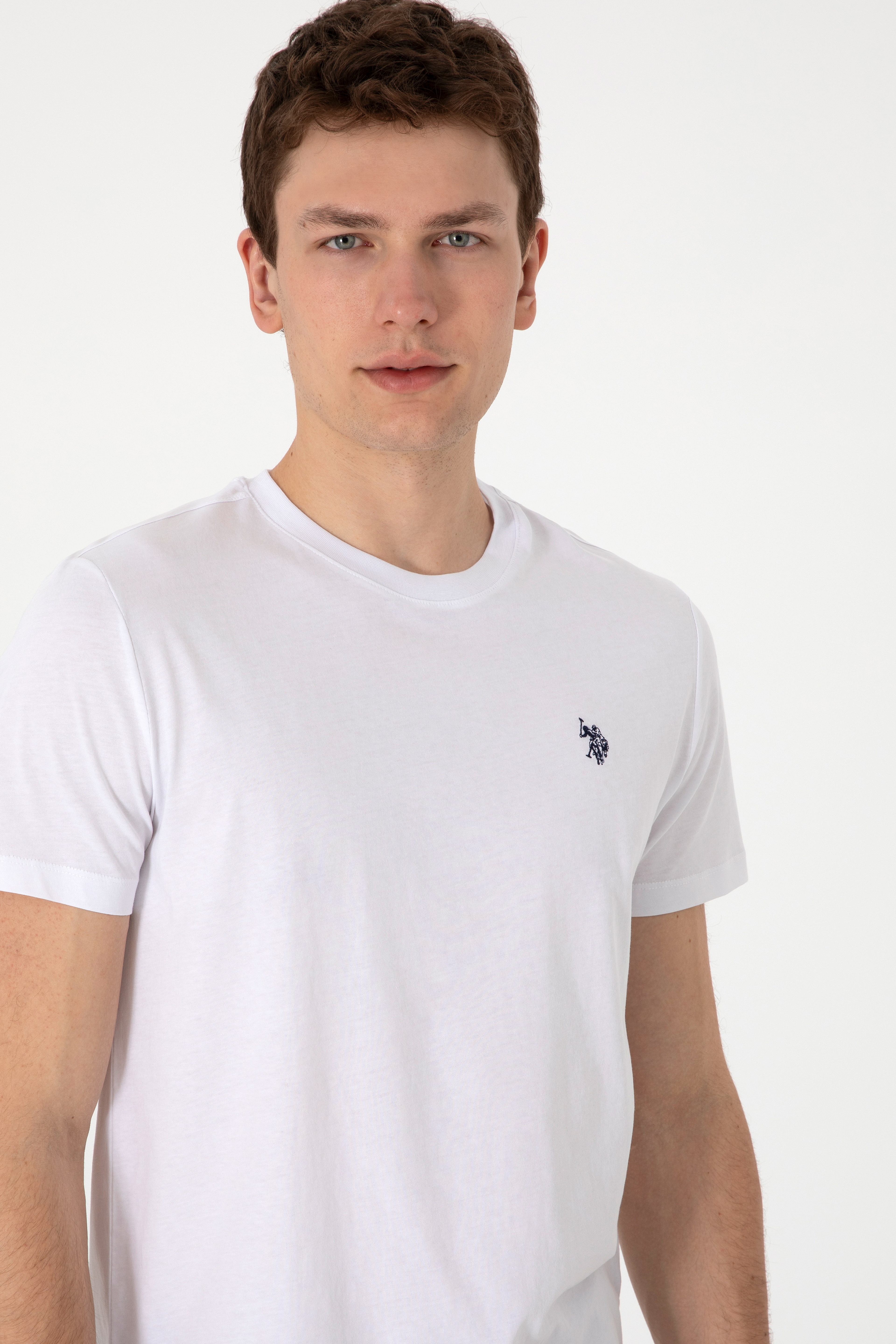 Erkek Regular Fit Bisiklet Yaka Beyaz Tişört - Image 2