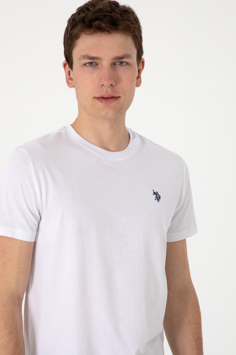 Erkek Regular Fit Bisiklet Yaka Beyaz Tişört