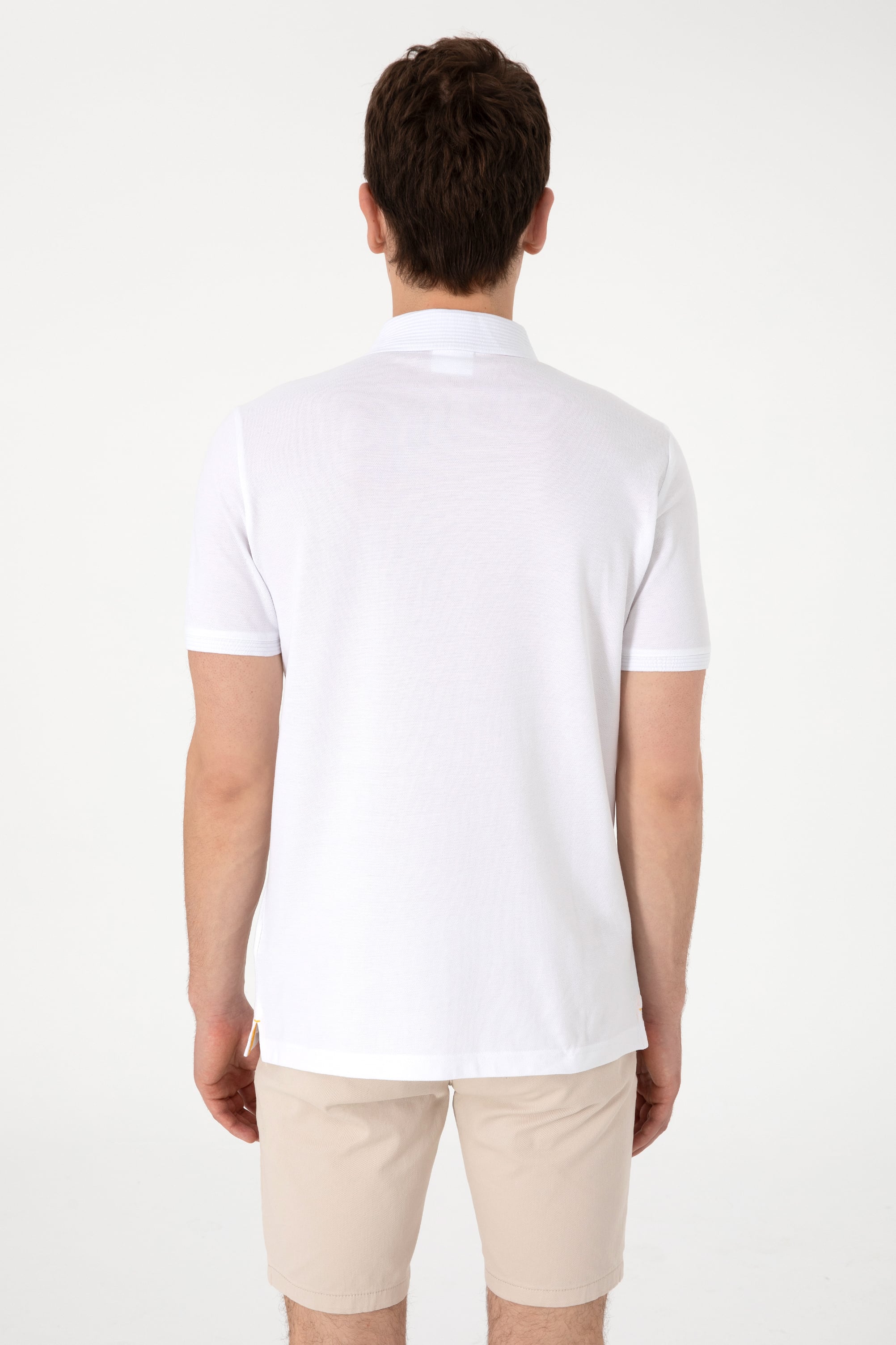 Erkek Regular Fit Polo Yaka Turuncu Tişört - Image 5