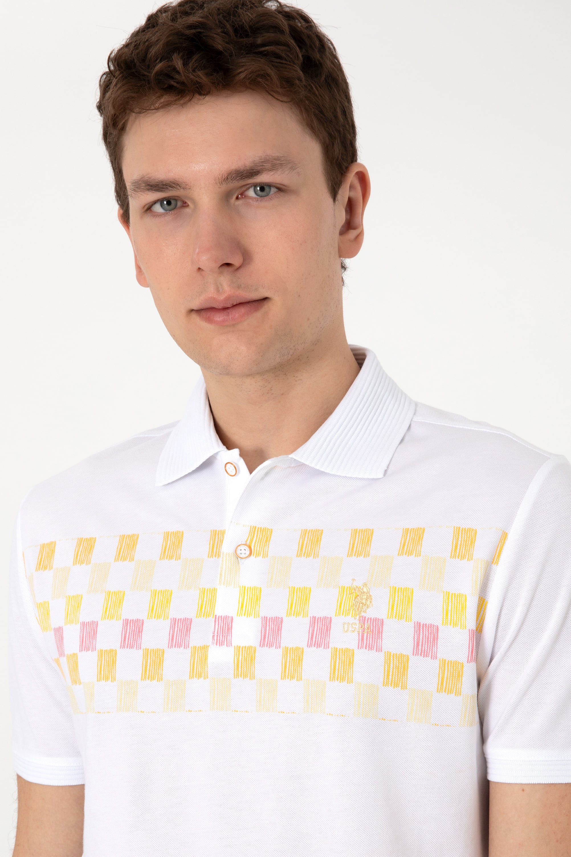 Erkek Regular Fit Polo Yaka Turuncu Tişört - Image 2