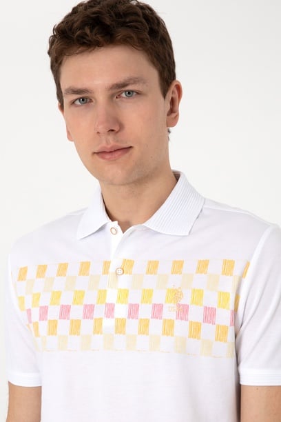 Erkek Regular Fit Polo Yaka Turuncu Tişört