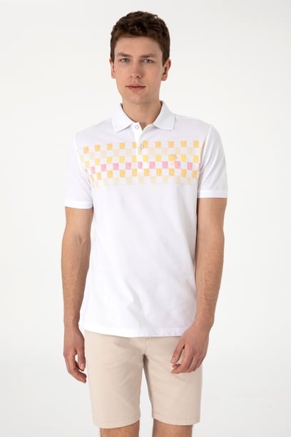 Erkek Regular Fit Polo Yaka Turuncu Tişört