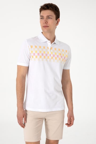 Erkek Regular Fit Polo Yaka Turuncu Tişört