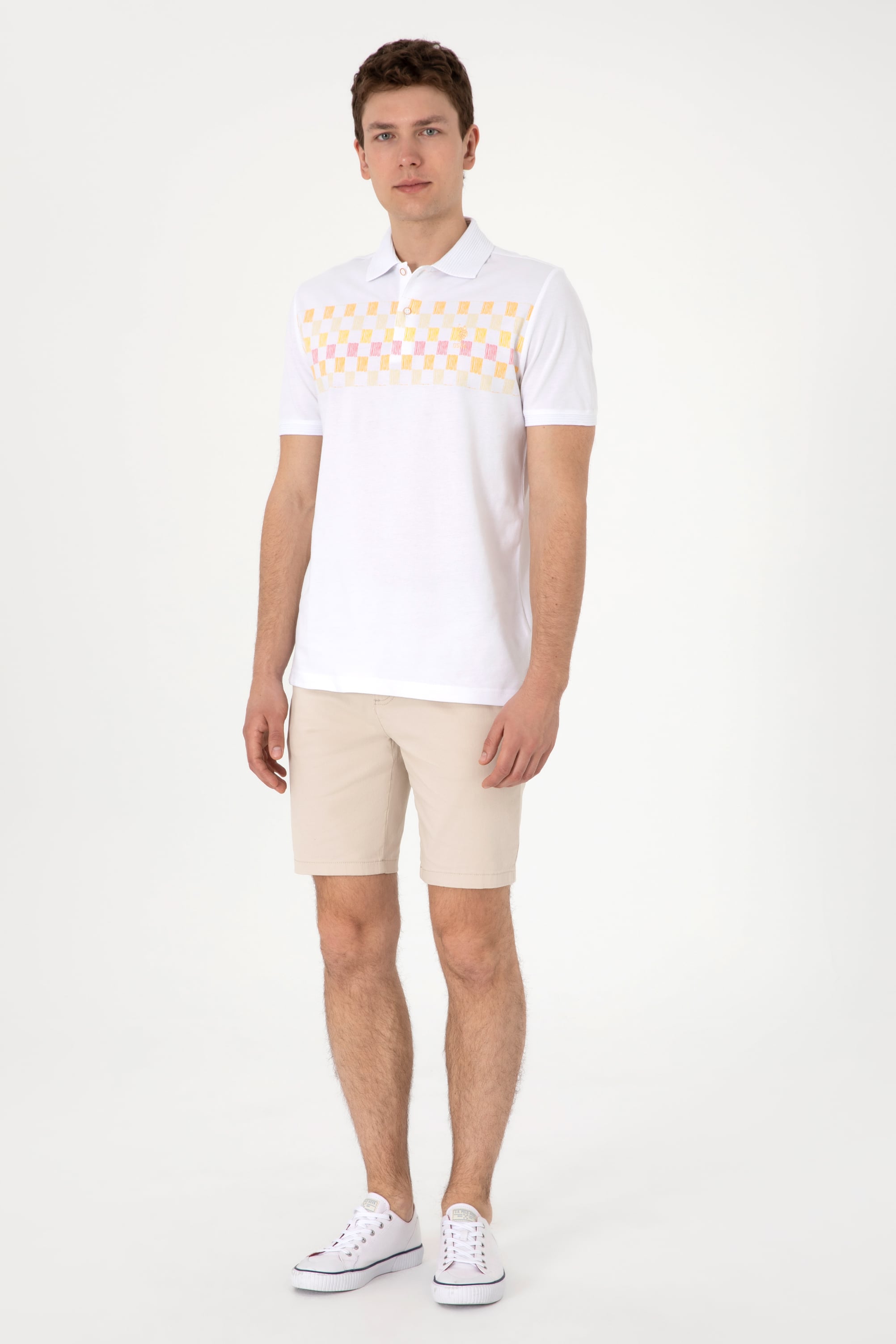 Erkek Regular Fit Polo Yaka Turuncu Tişört
