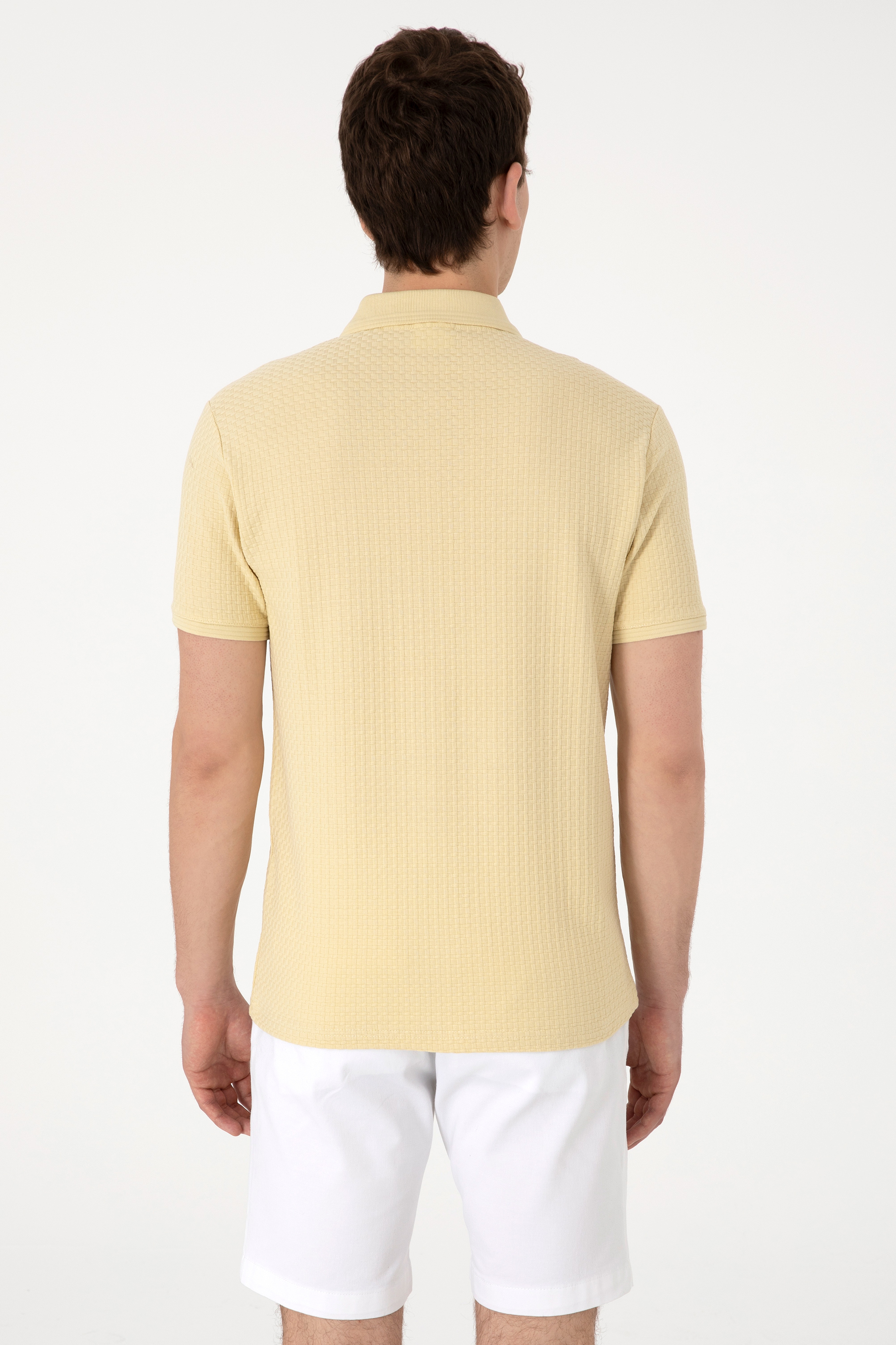 Erkek Regular Fit Polo Yaka Açık Haki Tişört - Image 5