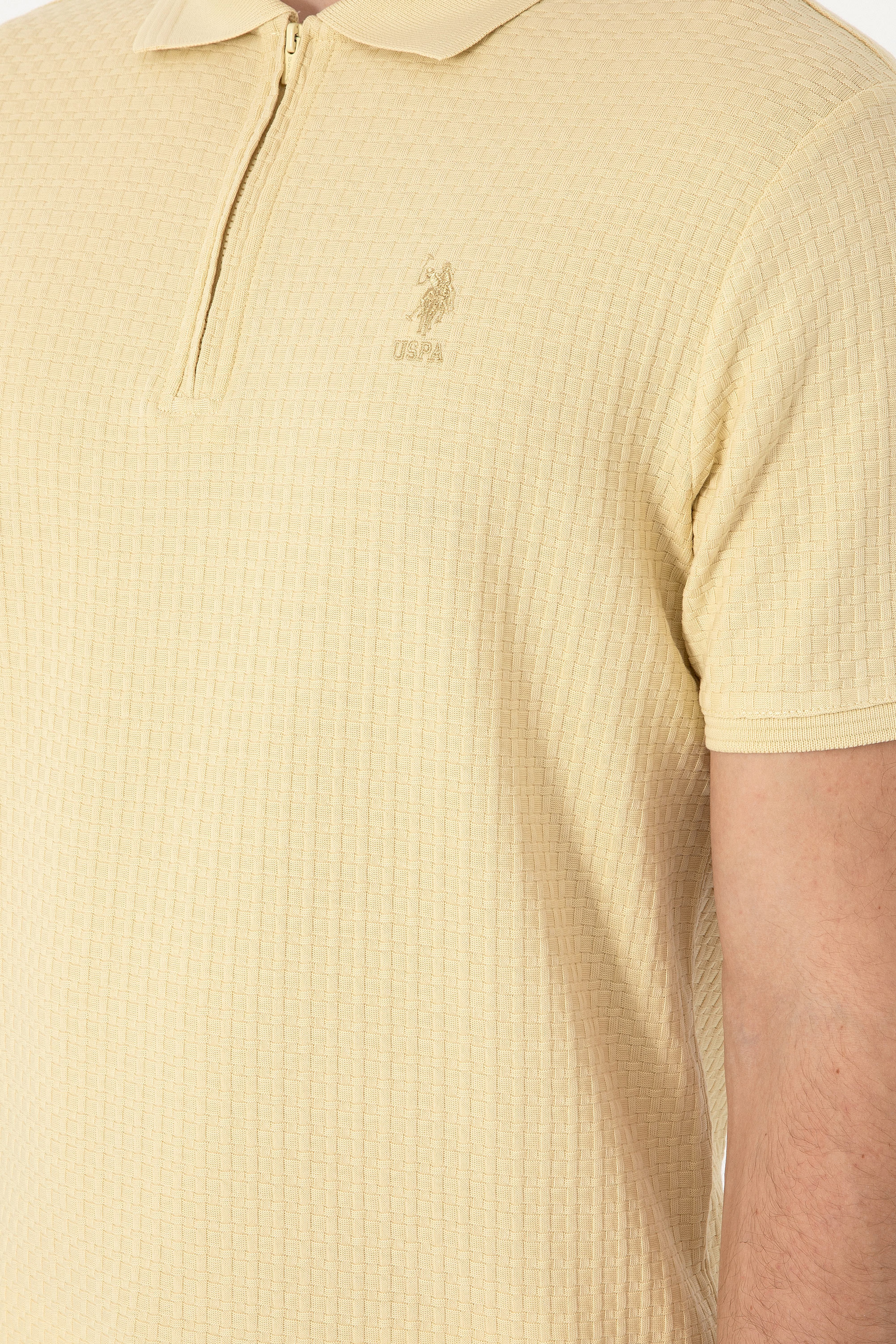 Erkek Regular Fit Polo Yaka Açık Haki Tişört - Image 7