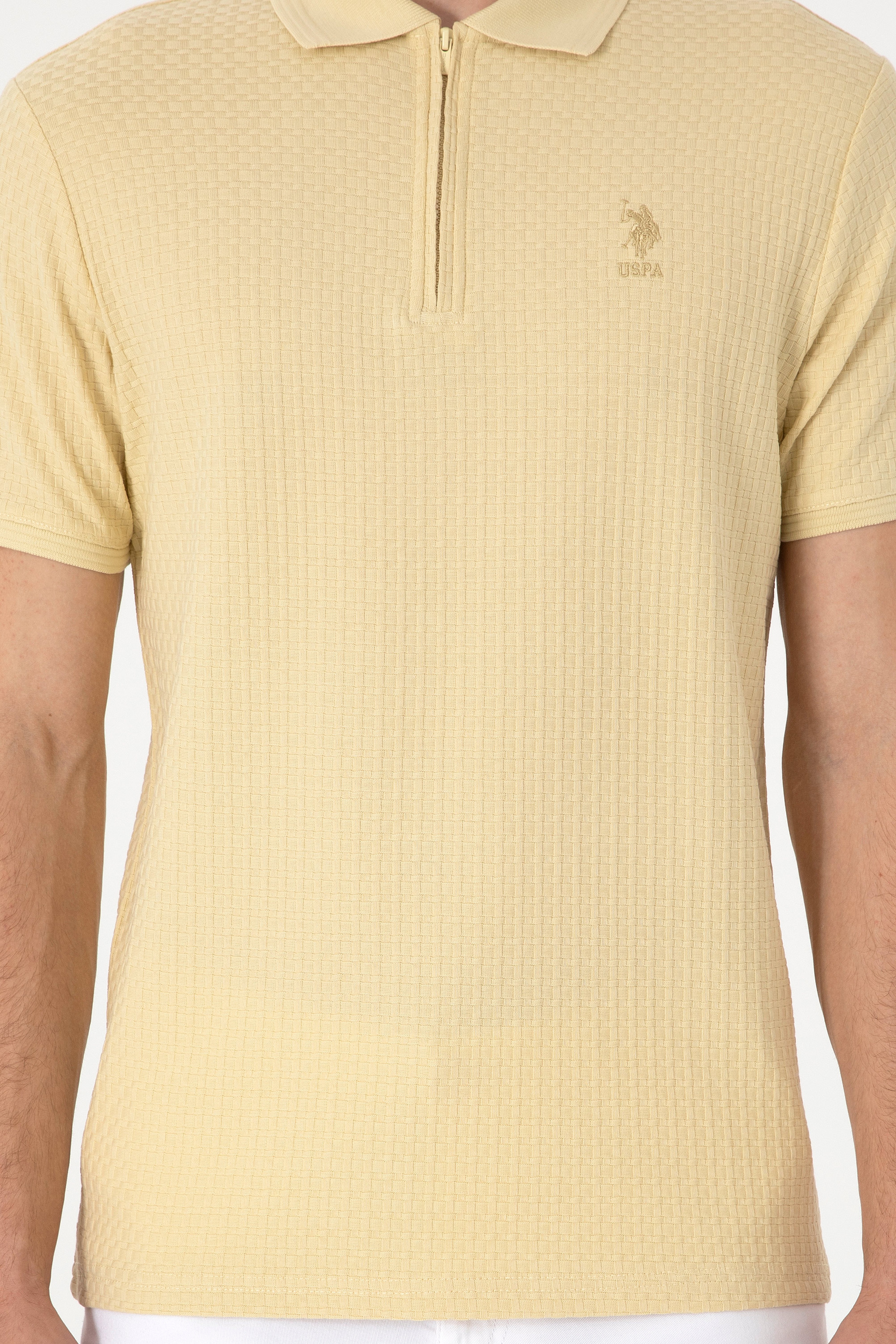 Erkek Regular Fit Polo Yaka Açık Haki Tişört