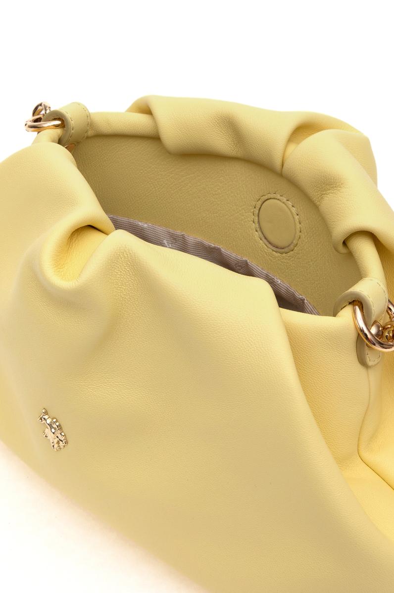 Kadın Sarı Kuzu Derisi Kol Çantası