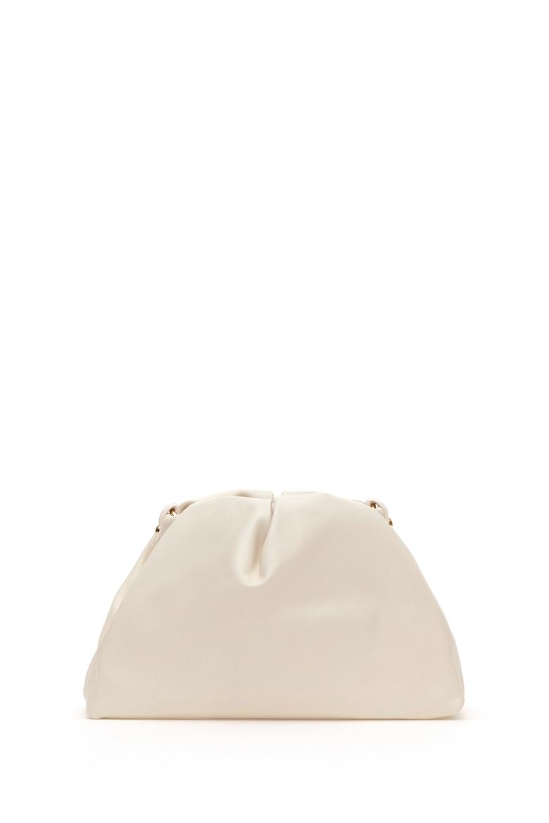 Kadın Beyaz Kuzu Derisi Kol Çantası - 50318231003