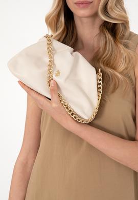 Kadın Beyaz Kuzu Derisi Kol Çantası - 50318231003